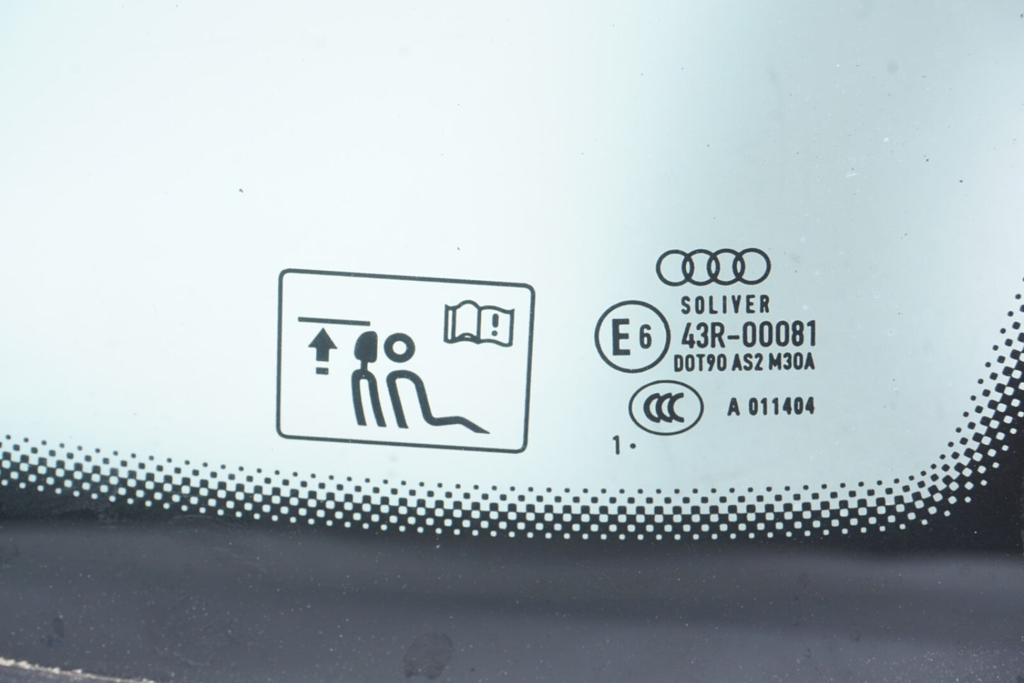 2012 - 2017 Audi A7 Rear Quarter Window Glass Right Passenger Side OEM