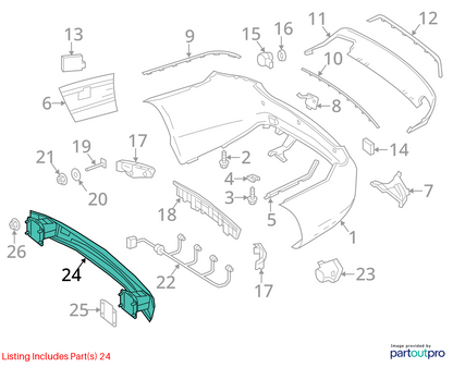 2011 - 2017 Mercedes E350 E550 Convertible Coupe Rear Bumper Reinforcement OEM