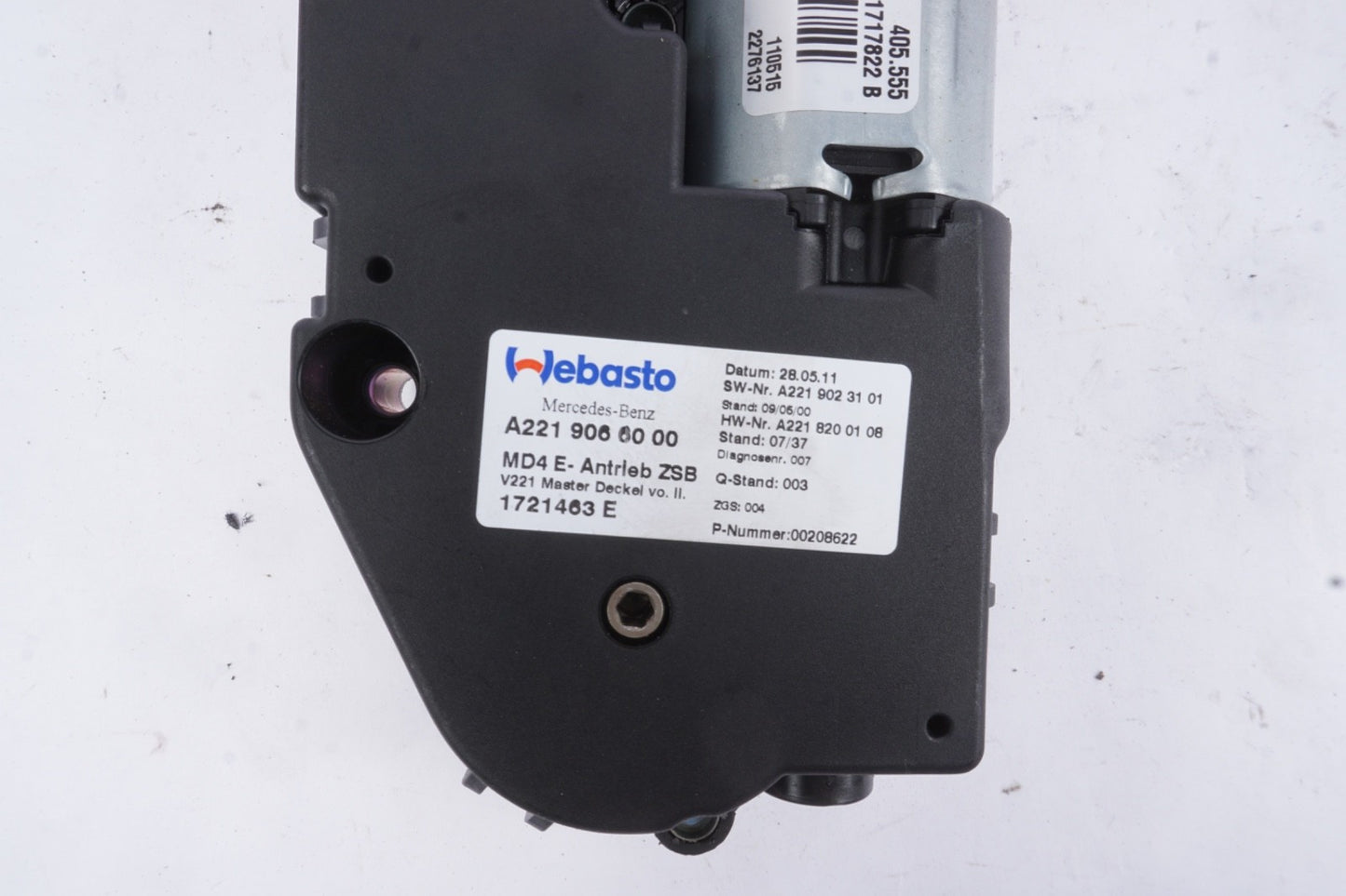 2007 - 13 Mercedes S550 S600 S400 W221 Upper Sunroof Sun Roof Motor A2219066000