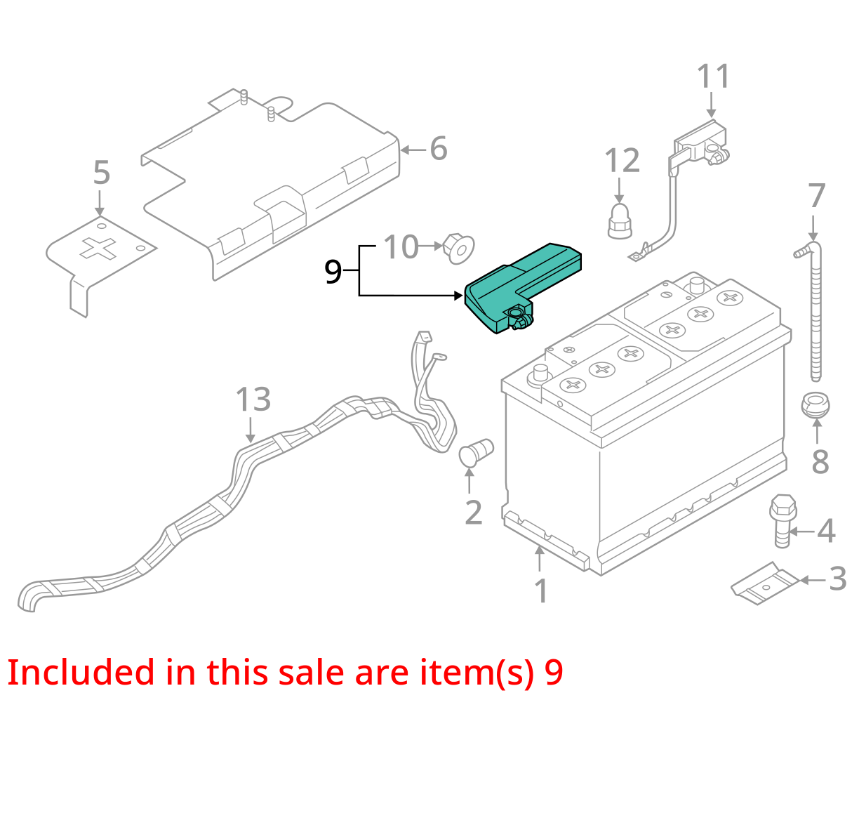 2011 - 2018 AUDI A8 QUATTRO BATTERY TERMINAL POSITIVE CLAMP TN8J0915459 OEM