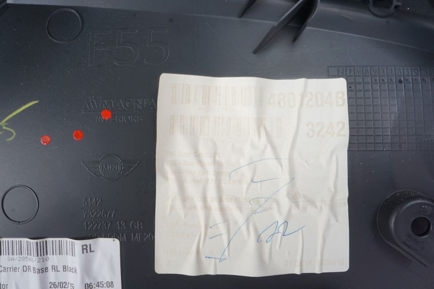 2015-2021 Mini Cooper 4 Door Rear Left Driver Side Door Panel Trim OEM