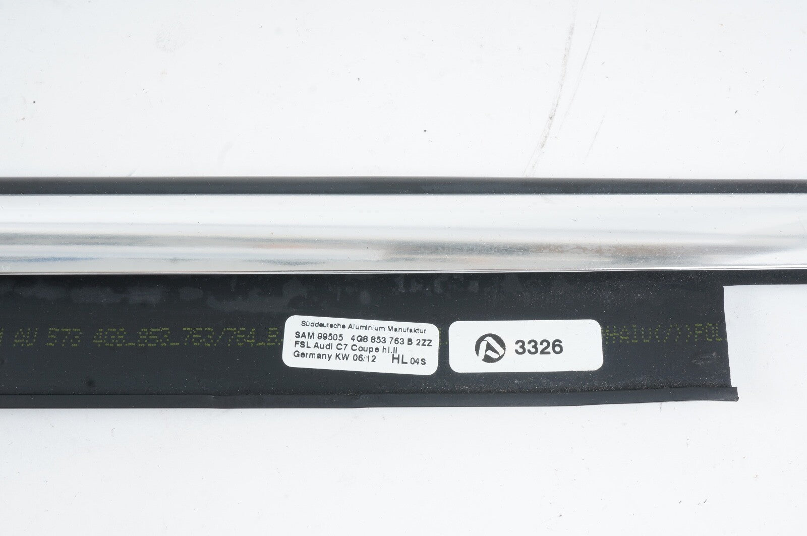 2012-2018 AUDI A7 REAR LEFT SIDE DOOR WINDOW BELT MOLDING TRIM 4G8853763B OEM