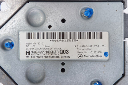 10-16 Mercedes W212 E350 Harman/Becker Subwoofer AMP Amplifier A2118705189 OEM