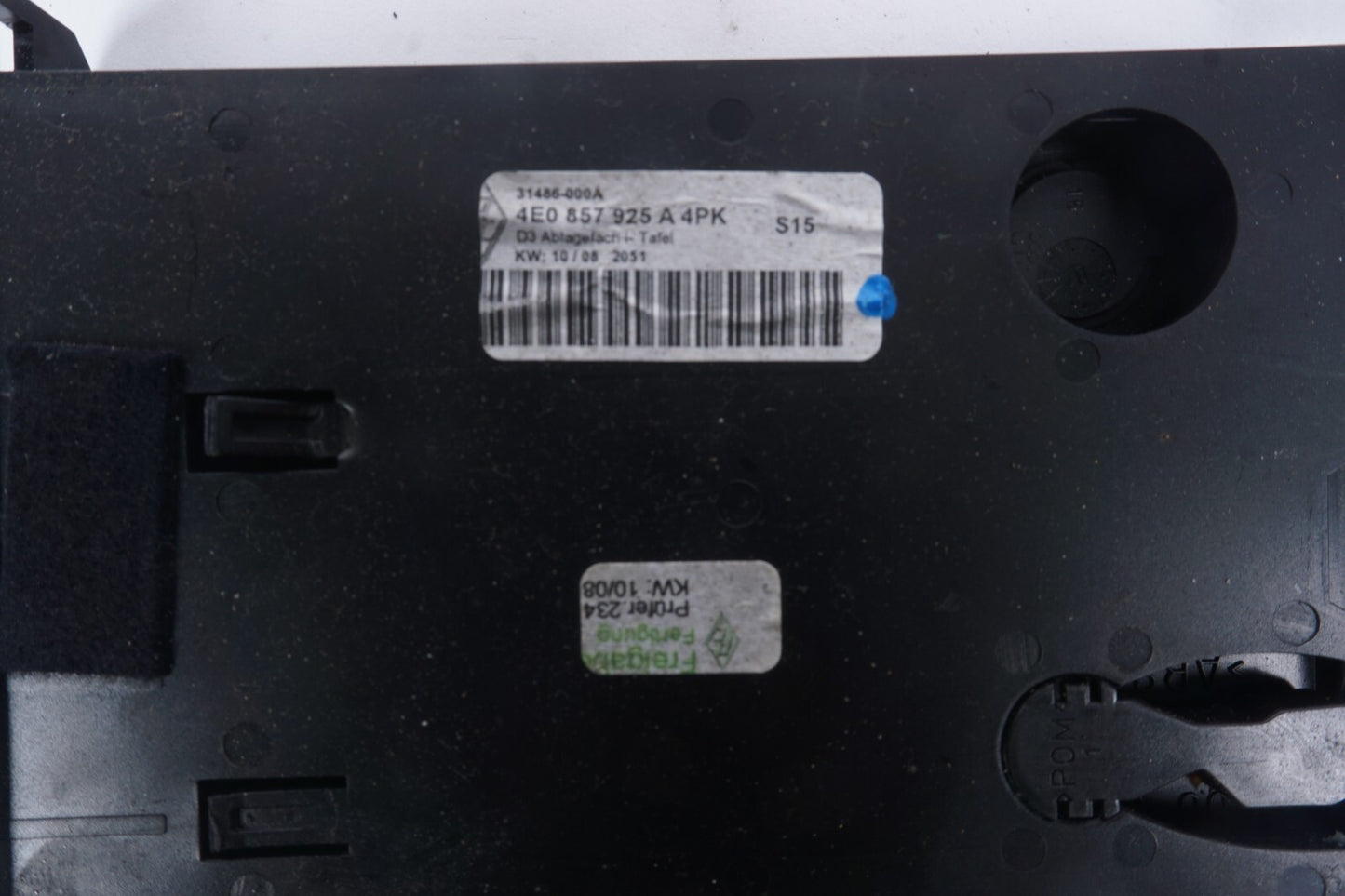 2004  - 2010 Audi A8 A8L Dash Tray Storage Bin 4E0857925A OEM