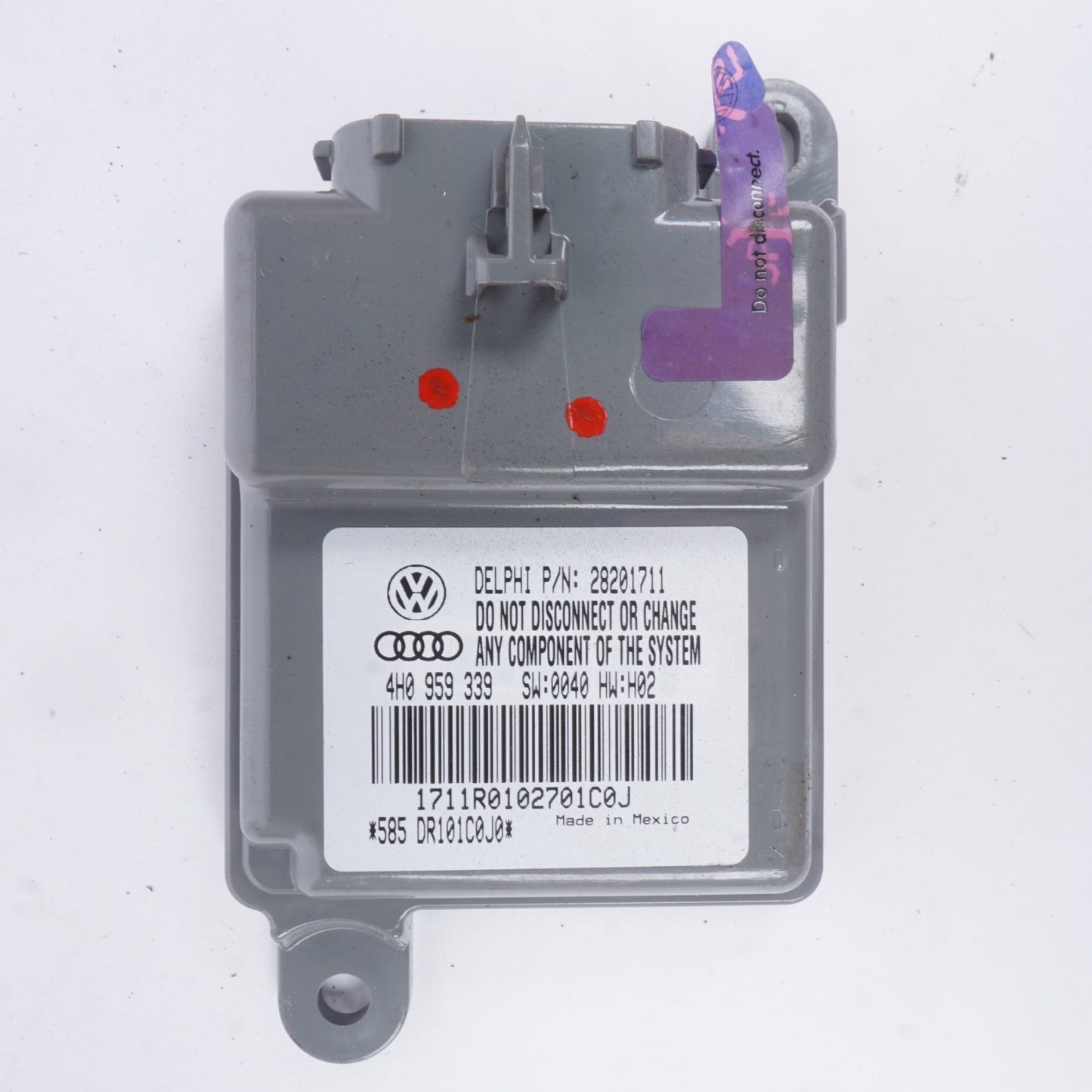 11-17 Audi A8 Quattro Front Right Passenger Side Seat Occupant Detection Module
