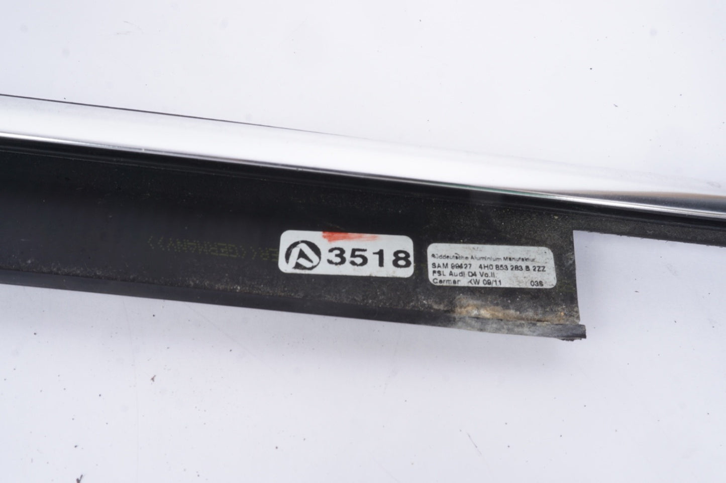 2011-2018 AUDI A8  FRONT LEFT DRIVER SIDE DOOR WINDOW BELT MOLDING OEM