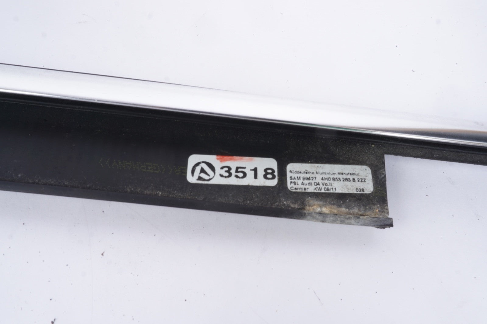 2011-2018 AUDI A8  FRONT LEFT DRIVER SIDE DOOR WINDOW BELT MOLDING OEM