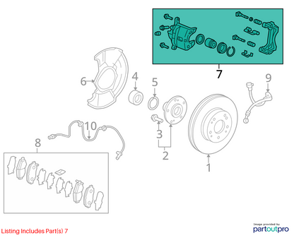 2019 - 2022 Acura ILX OEM Right Front Brake Caliper W/HOSE