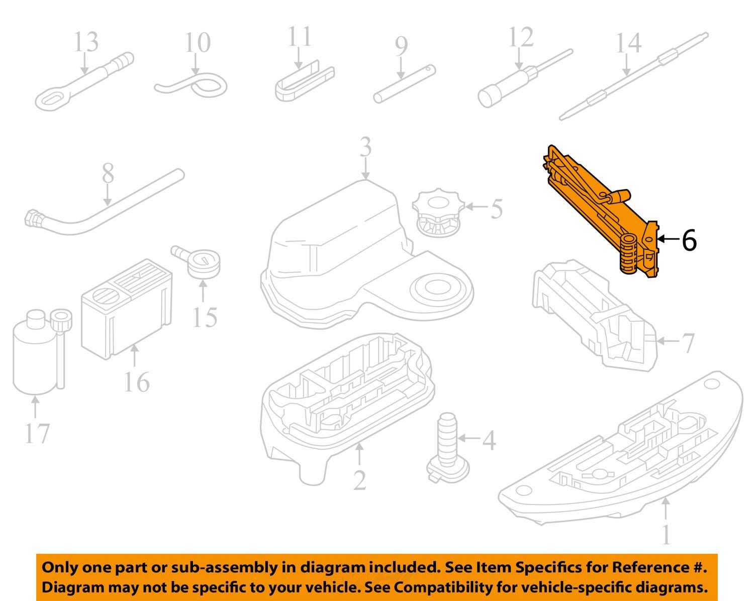 11-18 AUDI S8 A8 QUATTRO EMERGENCY WHEEL SPARE TIRE JACK TOOL KIT 4H0011031C OEM