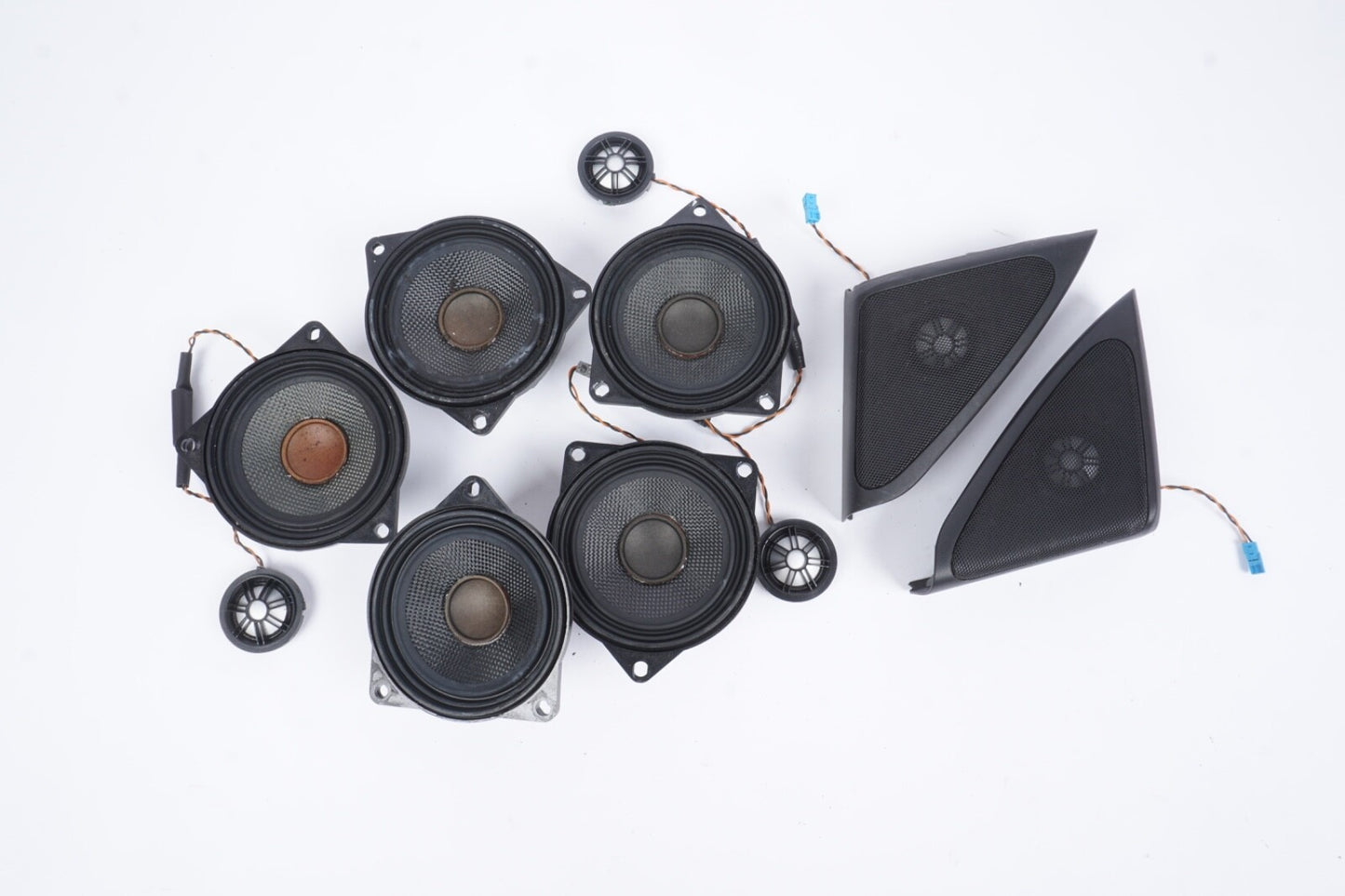 2010-2015 BMW 740Li 750Li Logic7 Midrange Door Speaker Speakers Set  9141501 OEM