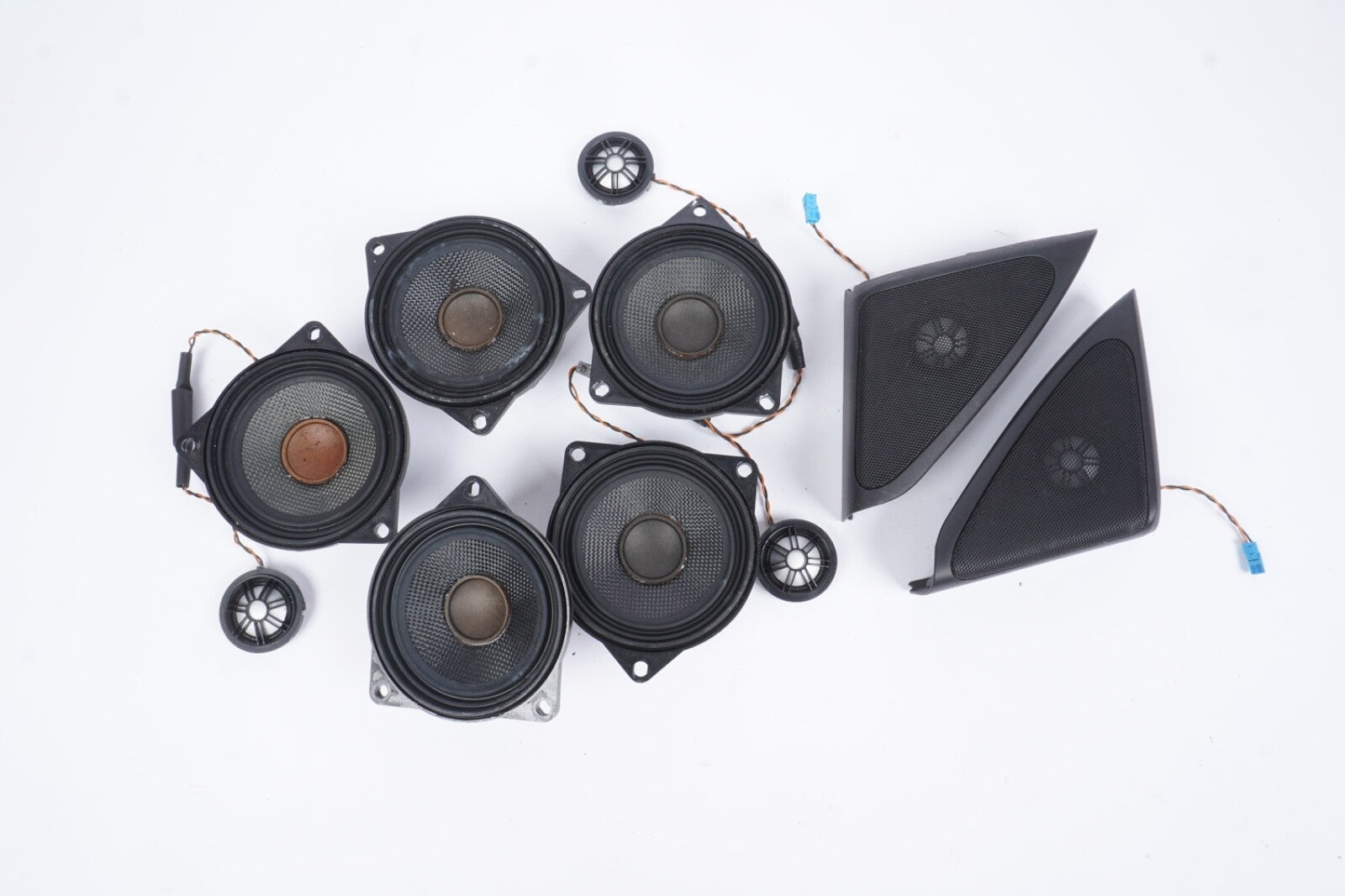 2010-2015 BMW 740Li 750Li Logic7 Midrange Door Speaker Speakers Set  9141501 OEM
