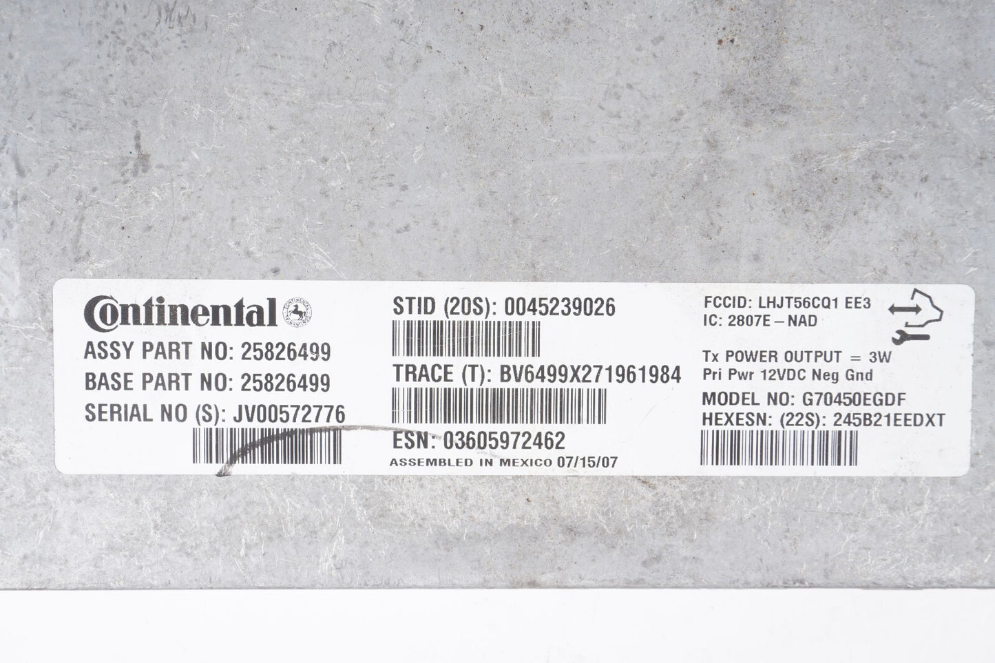 2007 - 2009 Chevy Suburban Communication Computer Module 25826499 OEM