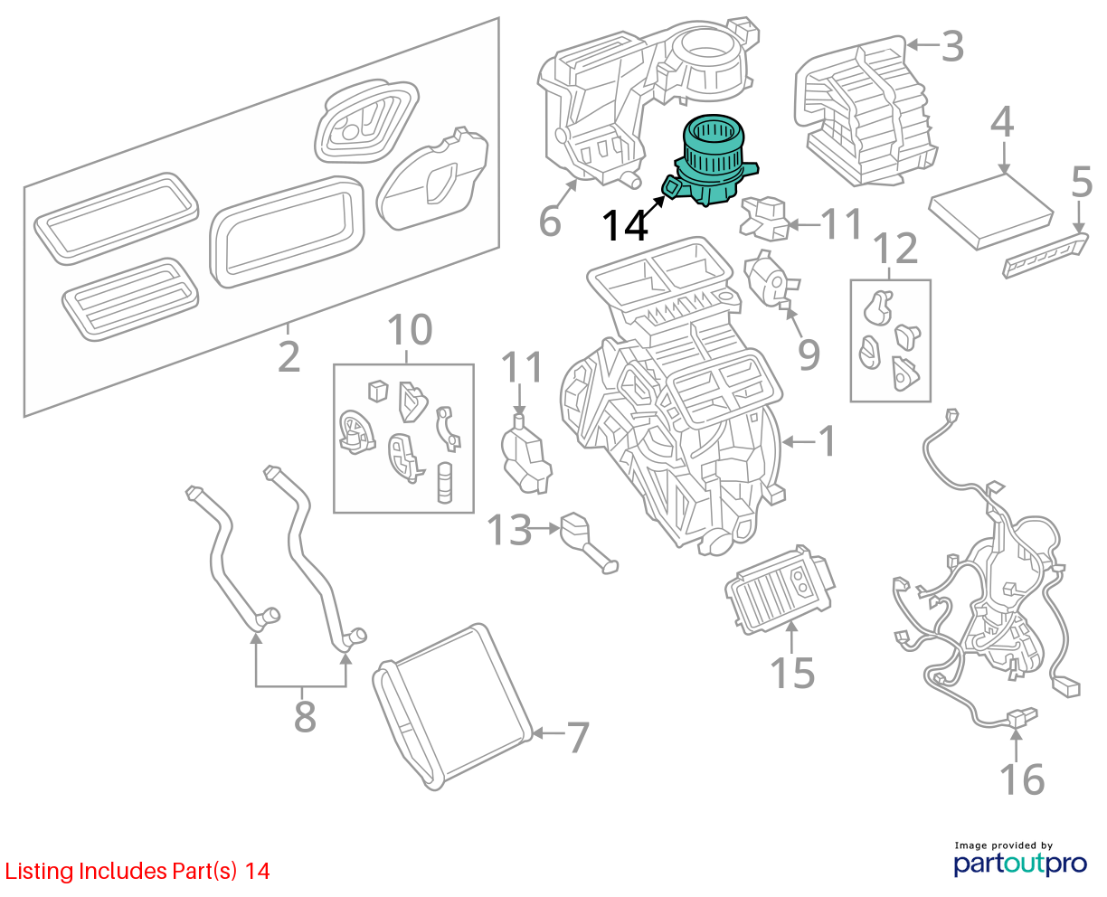 2015 - 2022 Jeep Renegade Heater AC Blower Motor Assembly OEM