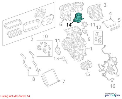 2015 - 2022 Jeep Renegade Heater AC Blower Motor Assembly OEM