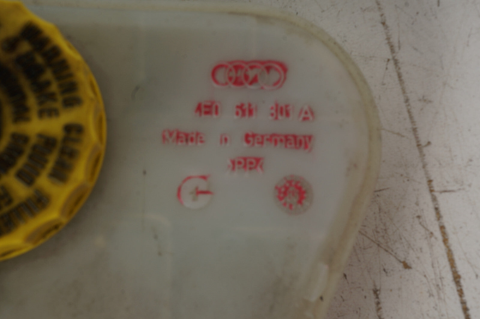 2008-15 Audi A8 S8 D3 BRAKE FLUID RESERVOIR 4E0611301A OEM