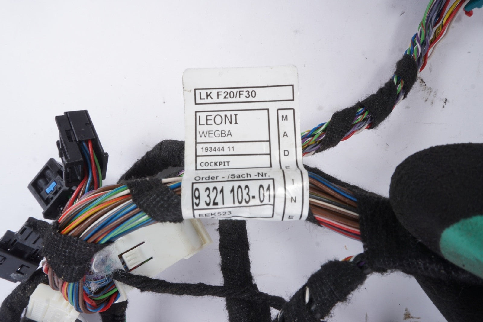 2012-2018 BMW 320i 328i 428i F30 F32 Dashboard Panel Wiring Harness OEM