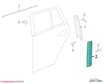 13-16 Mercedes GL450 GL550 GL350 Rear Left & Right Door Applique Molding  OEM