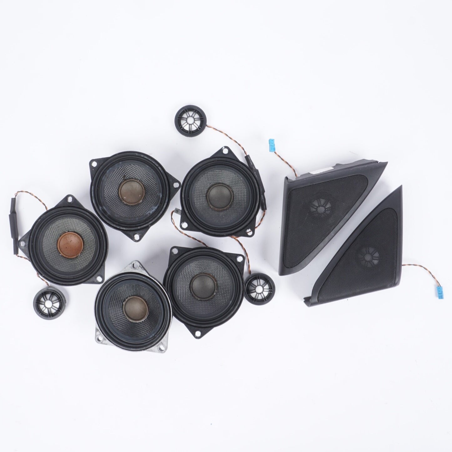 2010-2015 BMW 740Li 750Li Logic7 Midrange Door Speaker Speakers Set  9141501 OEM