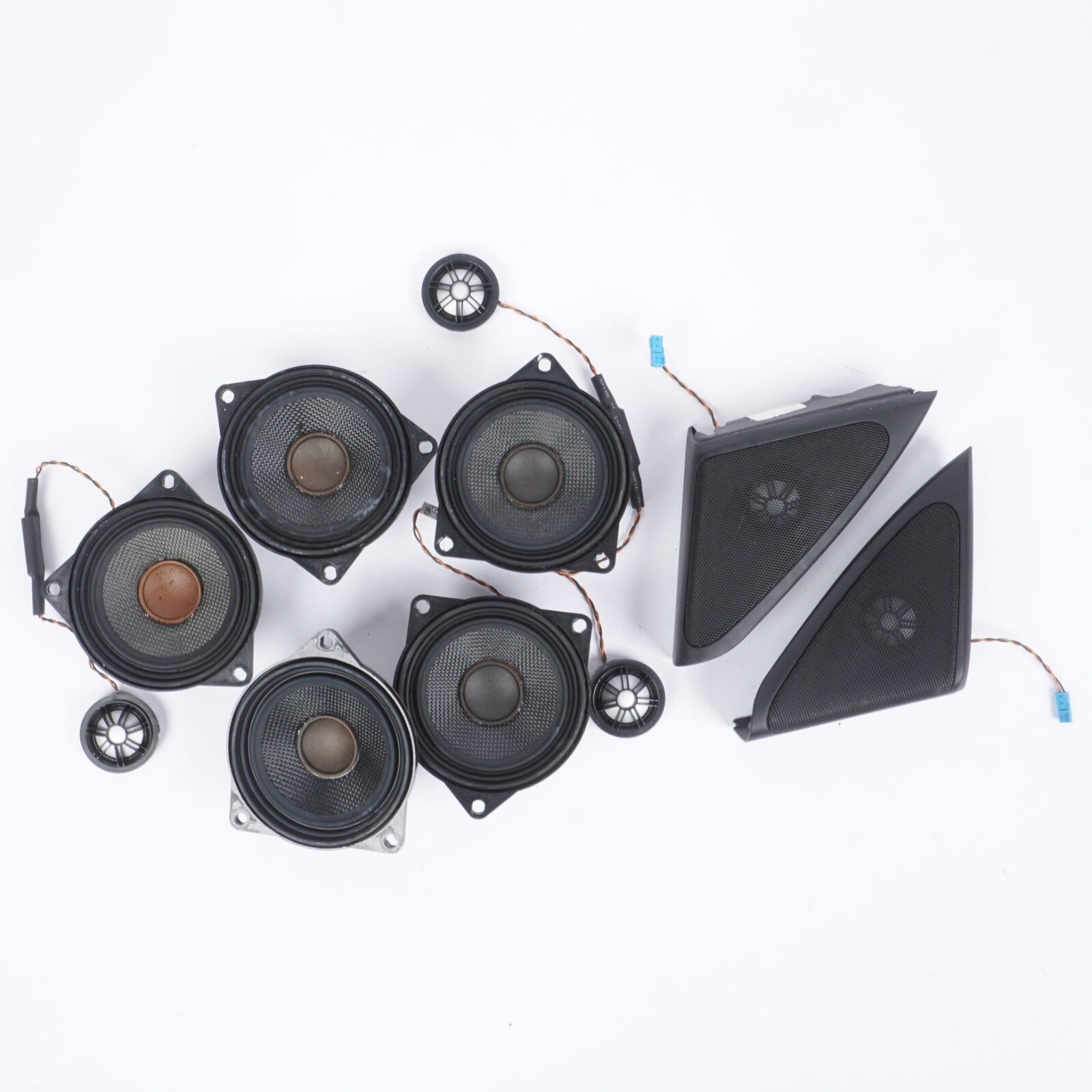 2010-2015 BMW 740Li 750Li Logic7 Midrange Door Speaker Speakers Set  9141501 OEM