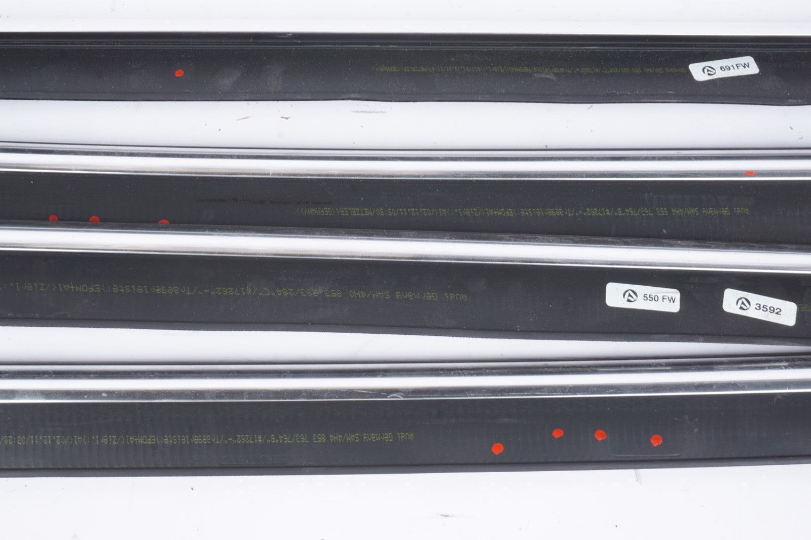 2011-2017 Audi A8L D4 Front Rear Left  Right Door Window Belt Molding Trim  SET