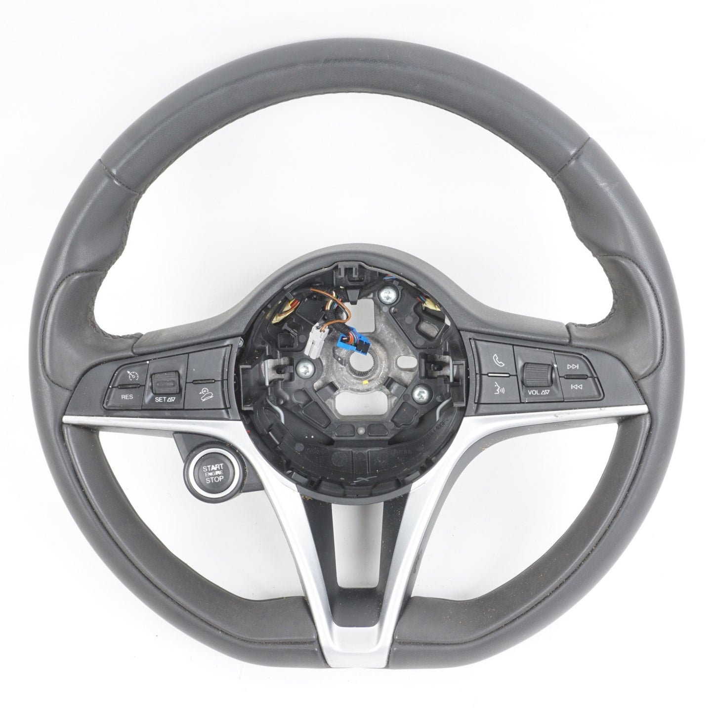 2017 - 2023 ALFA ROMEO STELVIO DRIVER STEERING WHEEL BLACK LEATHER OEM