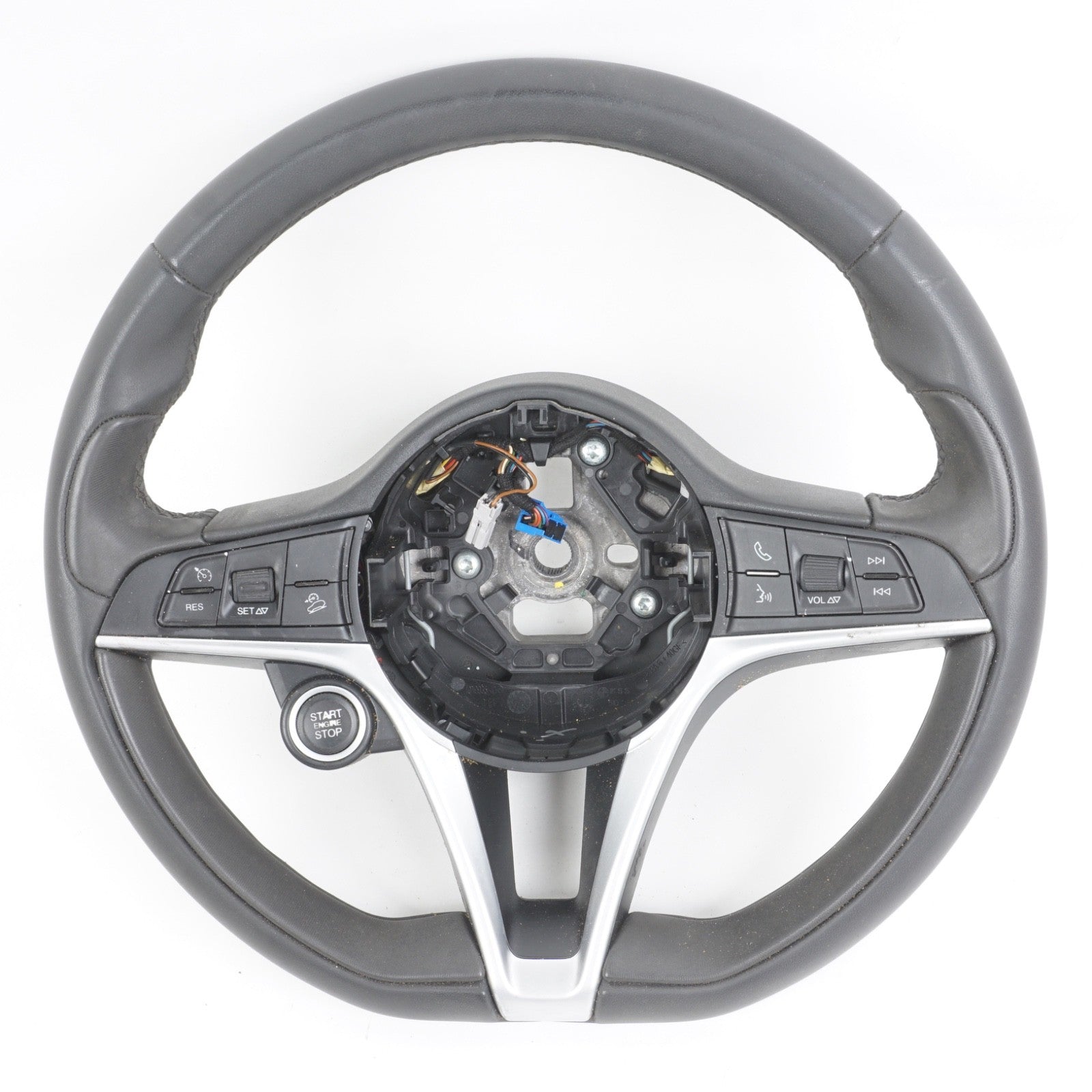 2017 - 2023 ALFA ROMEO STELVIO DRIVER STEERING WHEEL BLACK LEATHER OEM