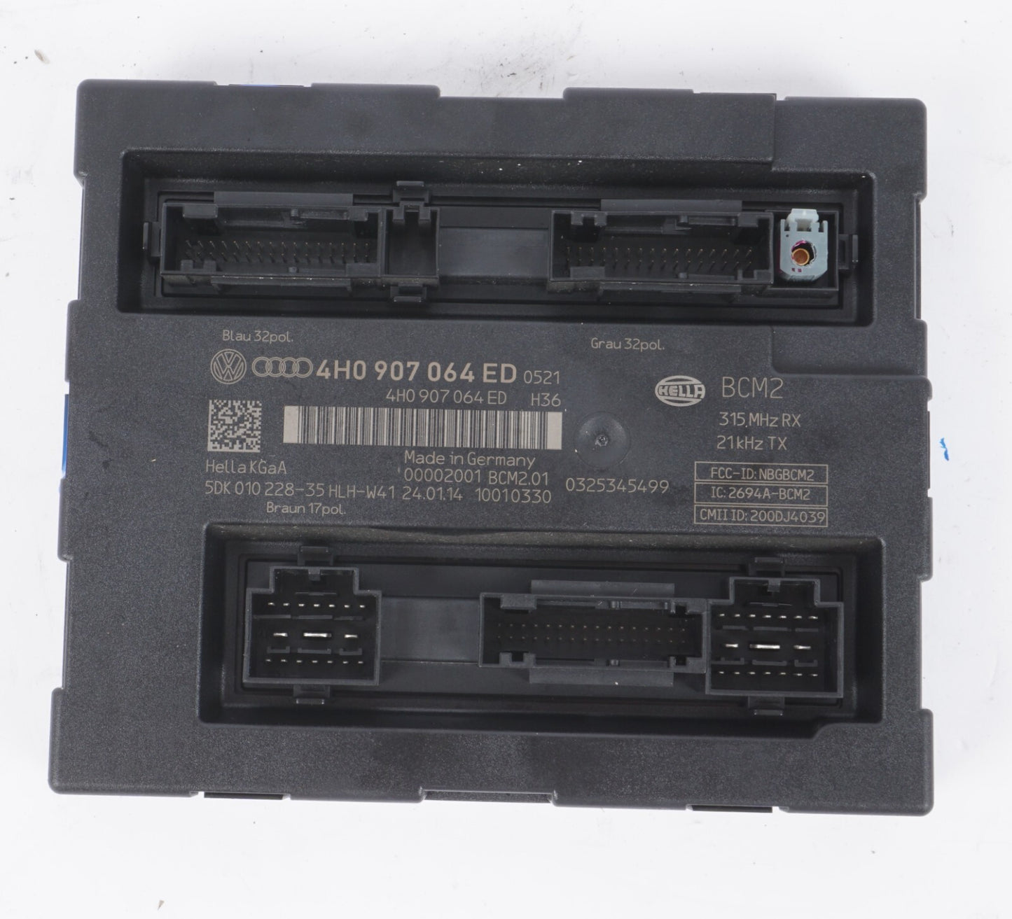 12-17 AUDI A8L A8 Keyless Comfort Access Computer Unit Module 4H0907064ED OEM