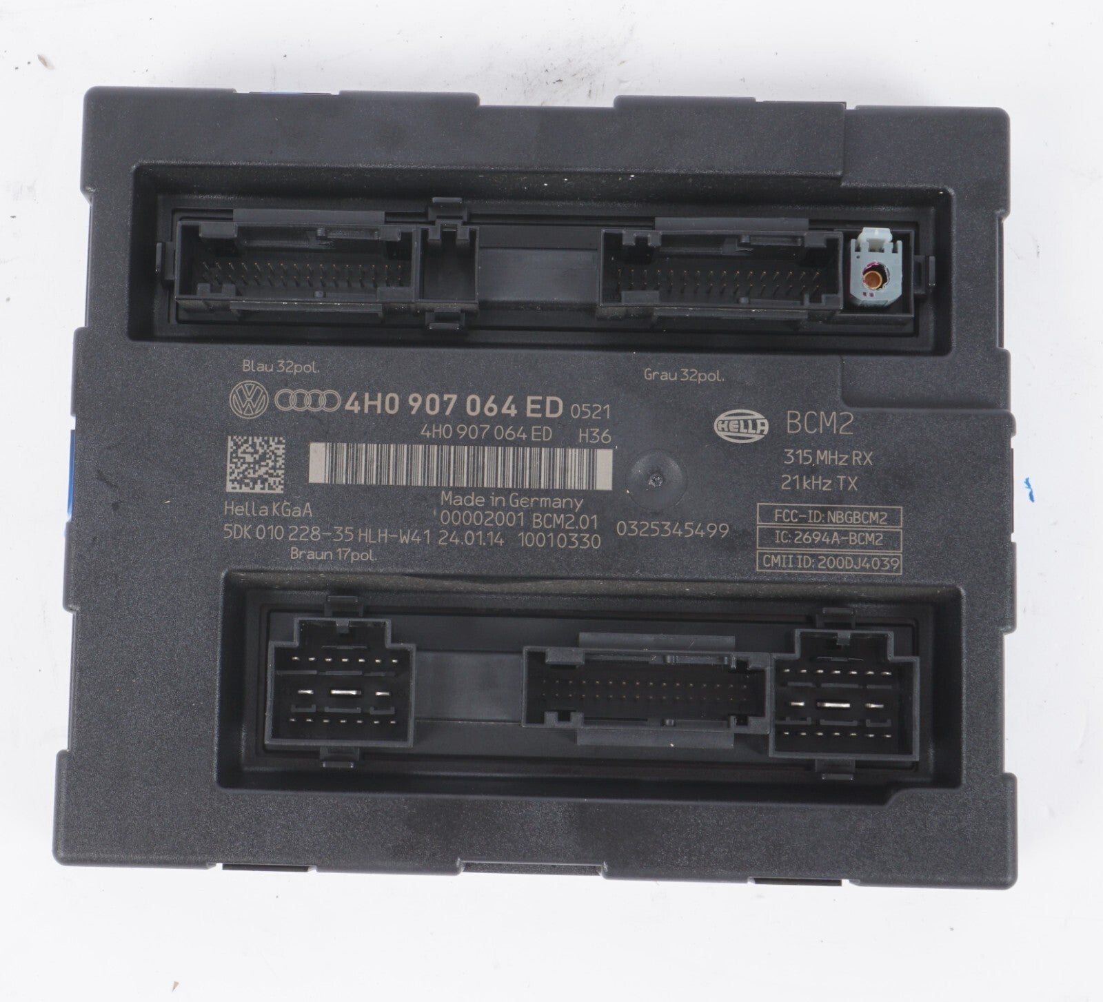 12-17 AUDI A8L A8 Keyless Comfort Access Computer Unit Module 4H0907064ED OEM
