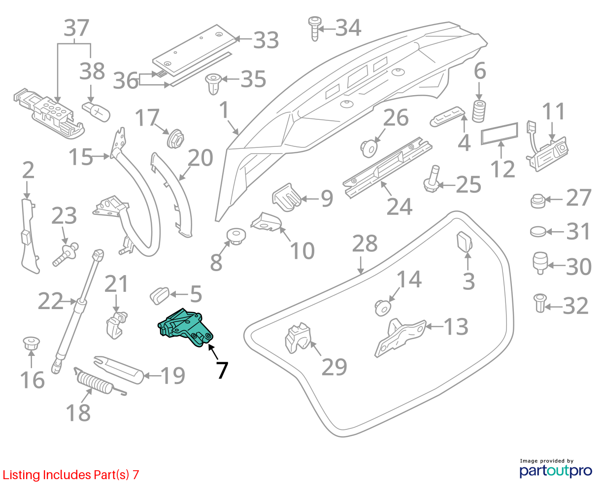 2006 - 2011 Audi A6 Rear Tailgate Trunk Lid Lock Latch Actuator OEM