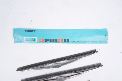 Pair Polished Windshield Wiper Blades For Mercedes W108 W111 W112