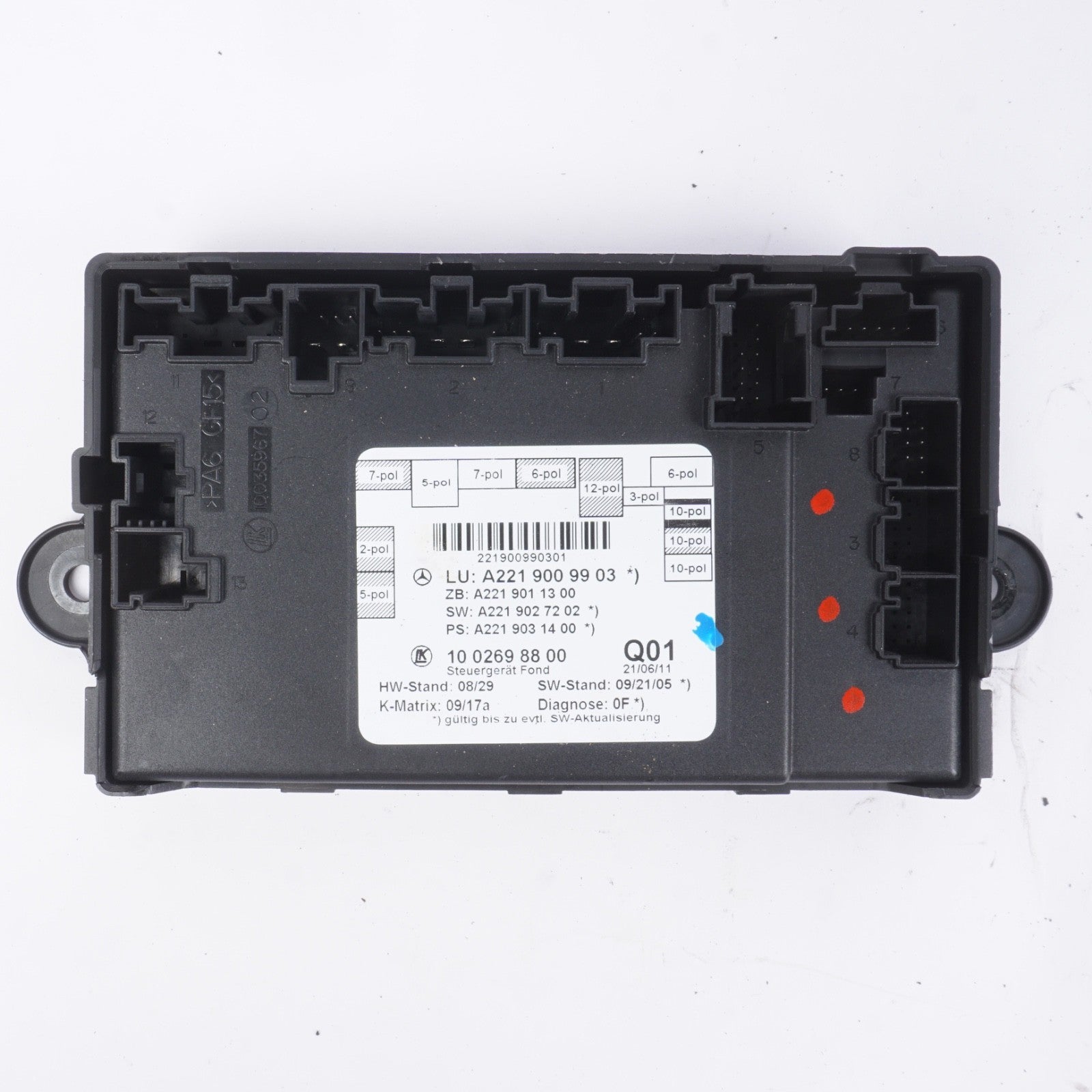 07-13 Mercedes W221 S550 S65 AMG Rear Door Control Module 2219009903 OEM