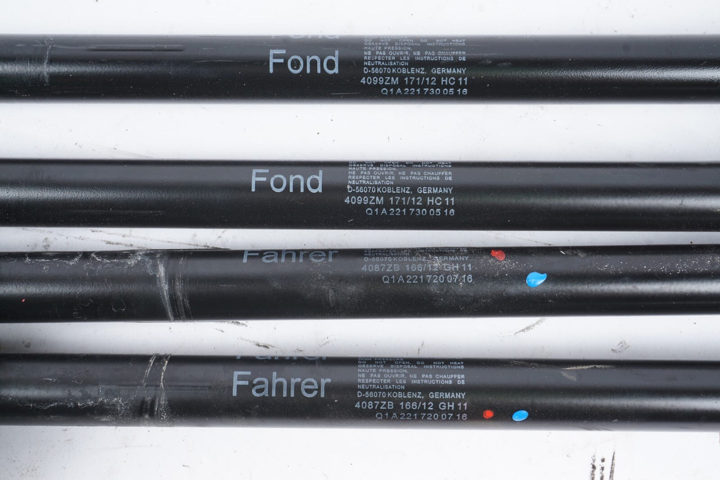 07-13 Mercedes W221 S550 S63 AMG Door Hinge Shock Strut Set Of 4 OEM