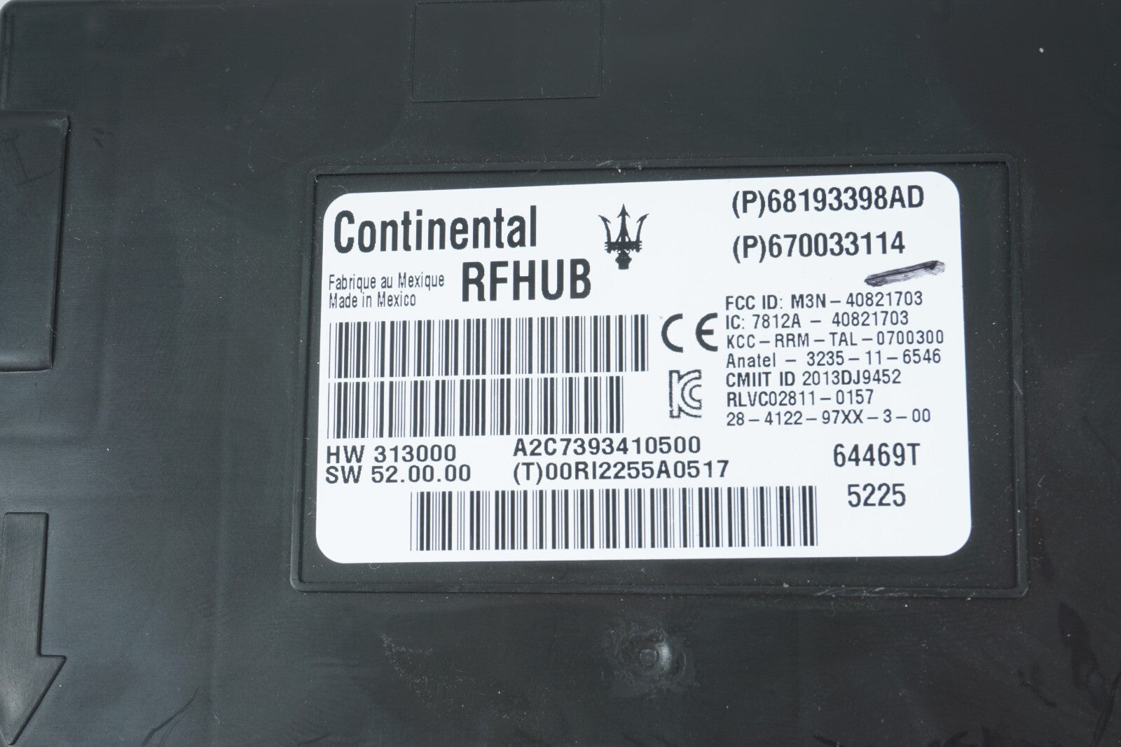 2014 - 2017 MASERATI QUATTROPORTE PASSIVE ENTRY CONTROL MODULE ECU OEM