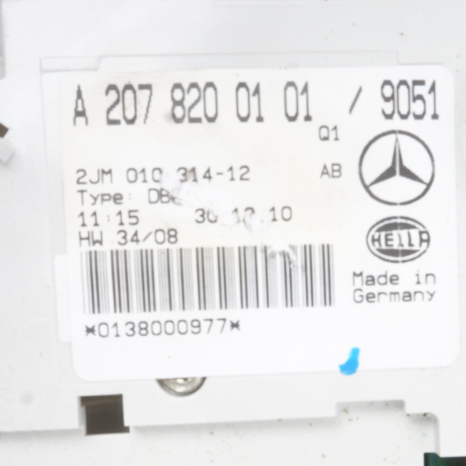 2011 - 2016 Mercedes W207 E550 E400 Overhead Dome Light Lamp Black OEM