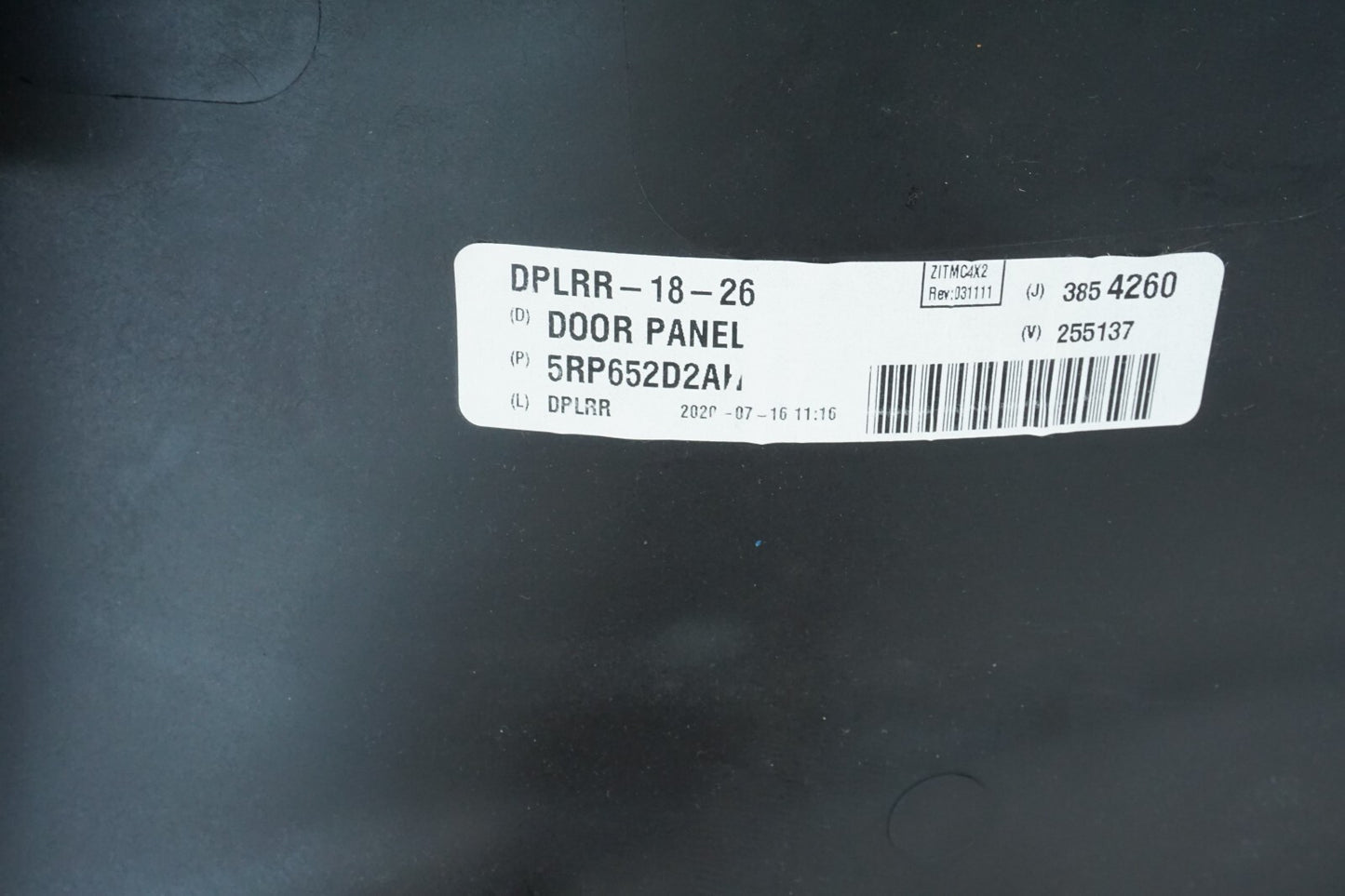 17-20 CHRYSLER PACIFICA REAR LEFT DRIVER SIDE DOOR PANEL TRIM OEM
