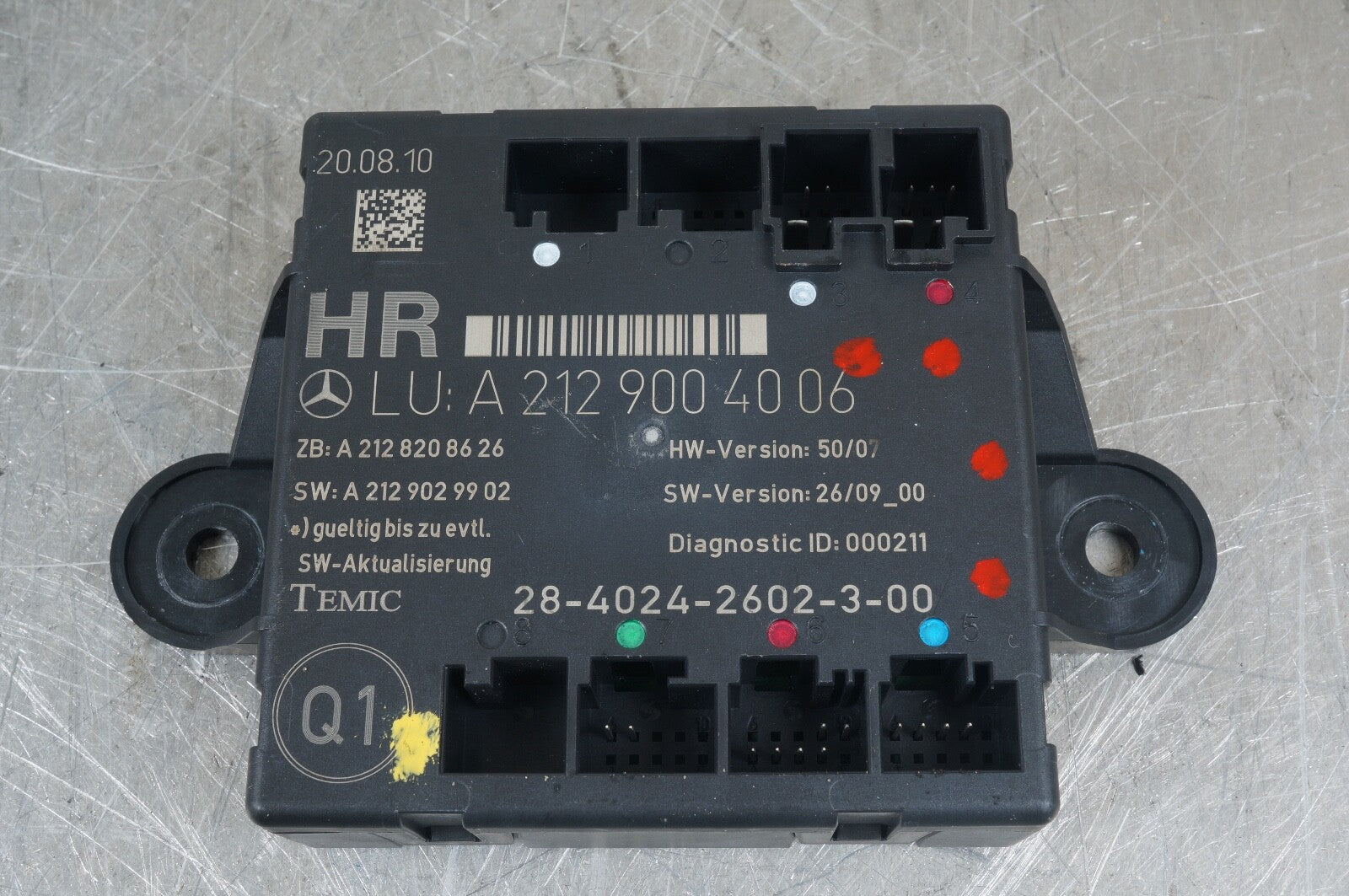 08-18 Mercedes W204 C300 C350 GLK350 Rear Right Side Door Control Module OEM