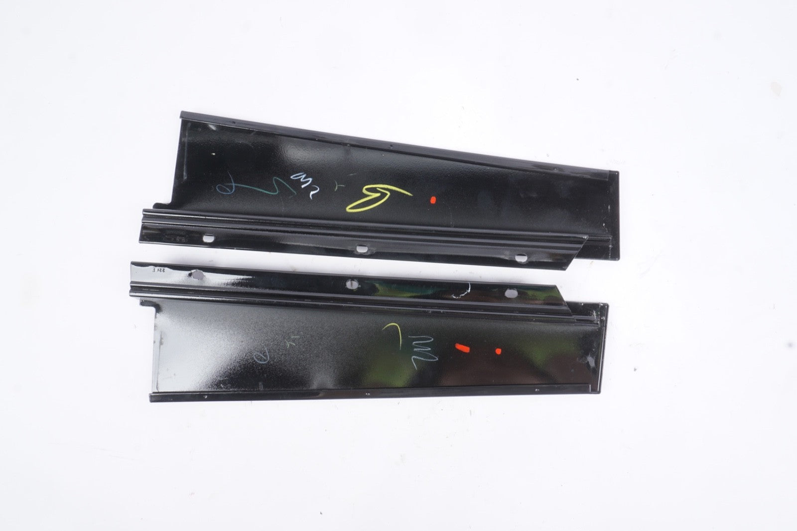 12-19 Fiat 500 Front Left Right Side Exterior Door B Pillar Molding Cover PAIR