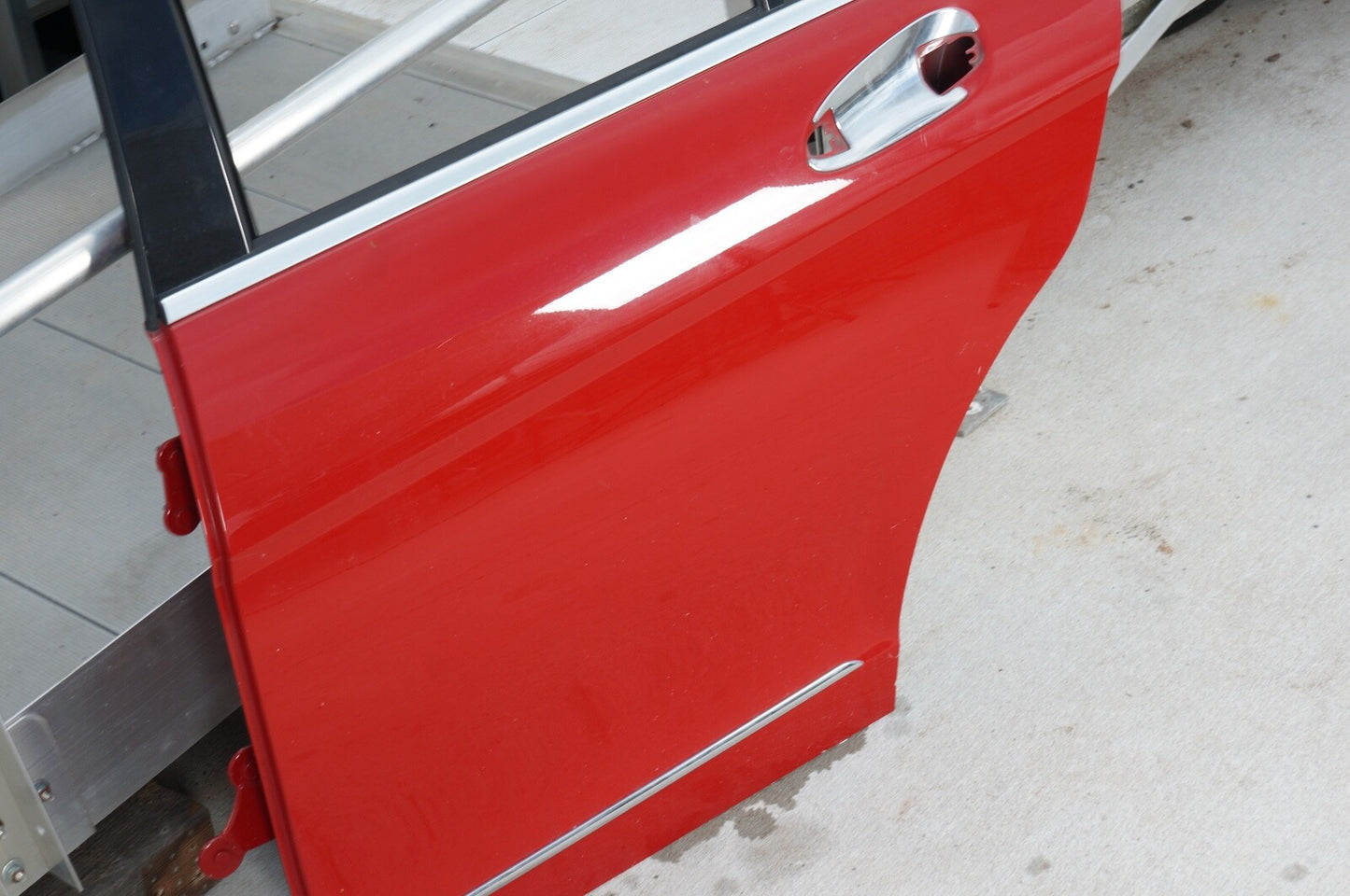 08-14 Mercedes C300 C250 C350 Sedan Rear Left Driver Side Door Shell Red OEM
