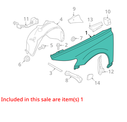2006 - 2013 Volvo C70 Right Passenger Side Fender Cover