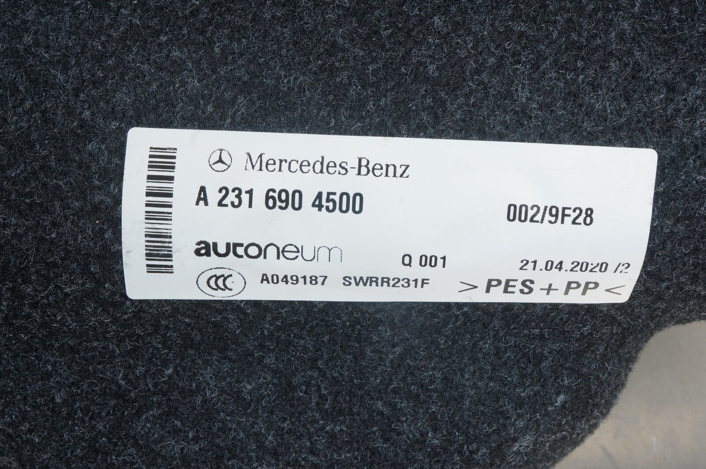 17 - 20 Mercedes-Benz R231 SL450 SL550 Boot FairingCover Liner Left A2316904500