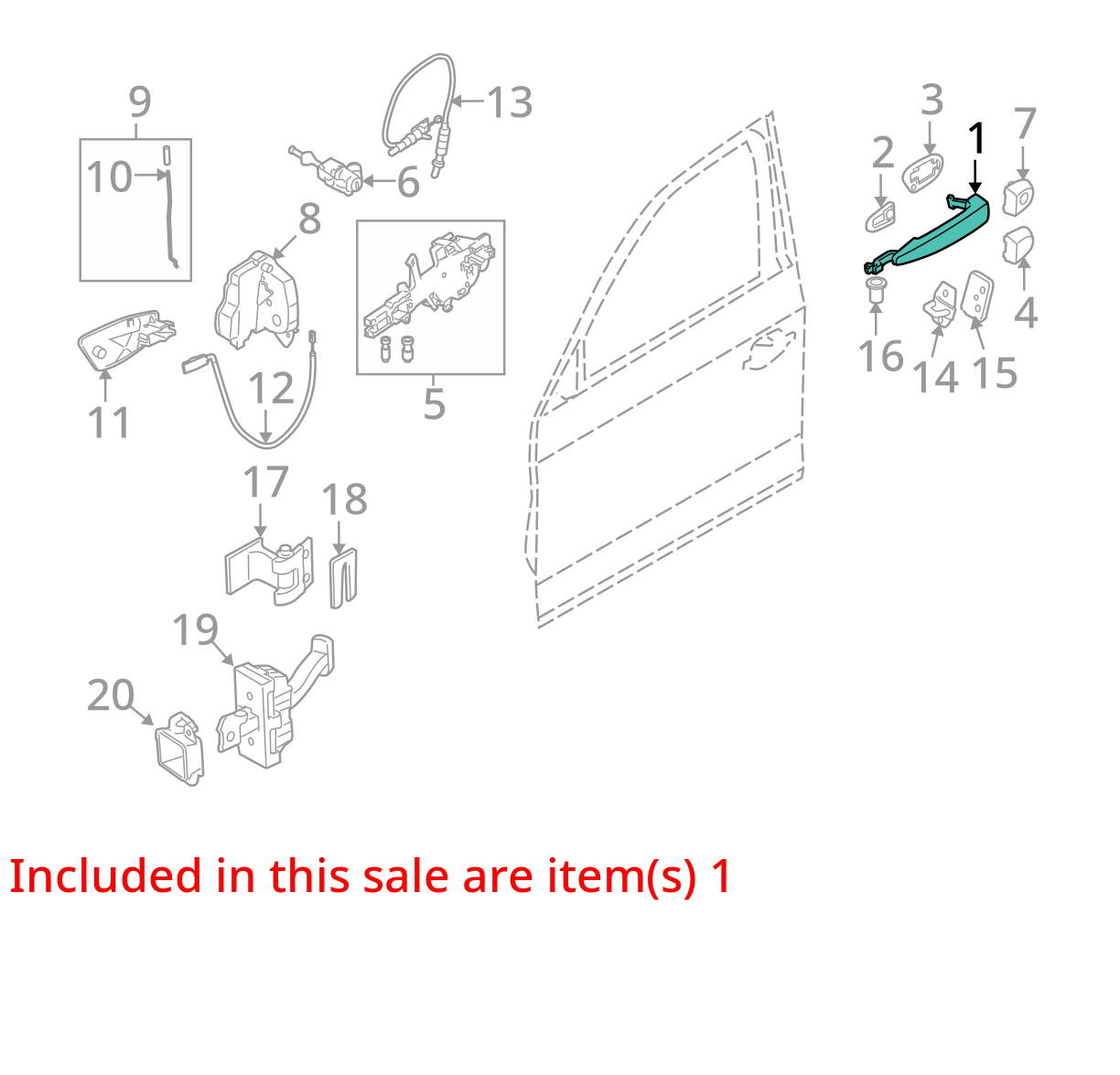 2008-2013 BMW E93 3-Series Convertible Right Exterior Door Handle Comfort Silver