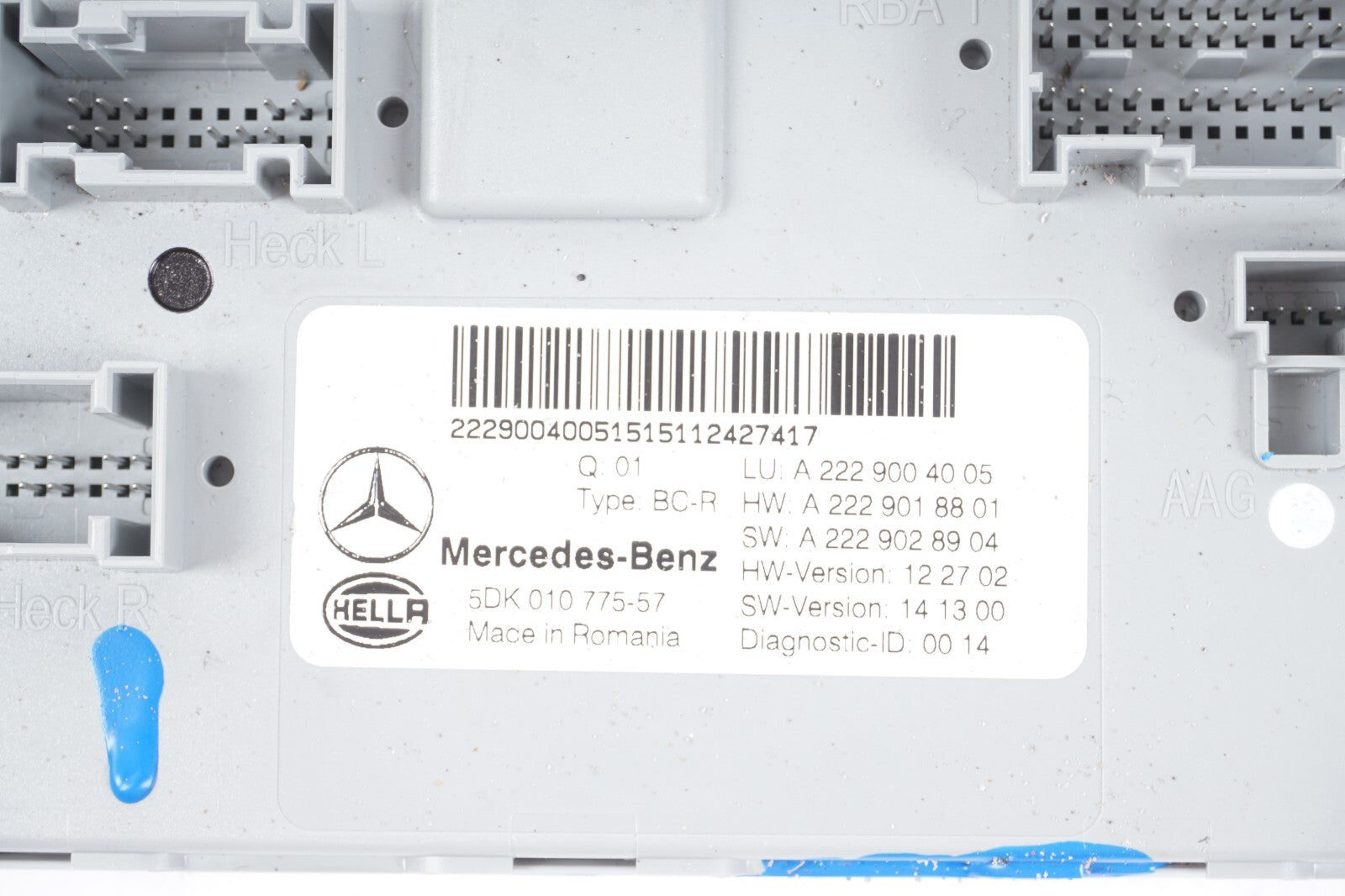 14-17 Mercedes W222 S600 S550 S63 S65 Rear Trunk Relay SAM Module 2229004005 OEM