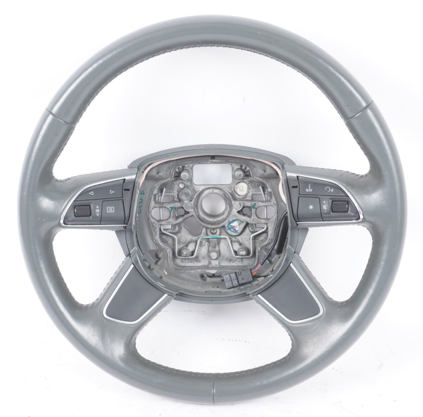 2012-2015 AUDI A6 A7 - 4 SPOKE STEERING WHEEL GRAY OEM