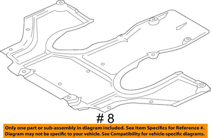 2017 - 2020 MERCEDES R231 SL550 SL450 ENGINE REAR LOWER MUD FLAP SPLASH GUARD