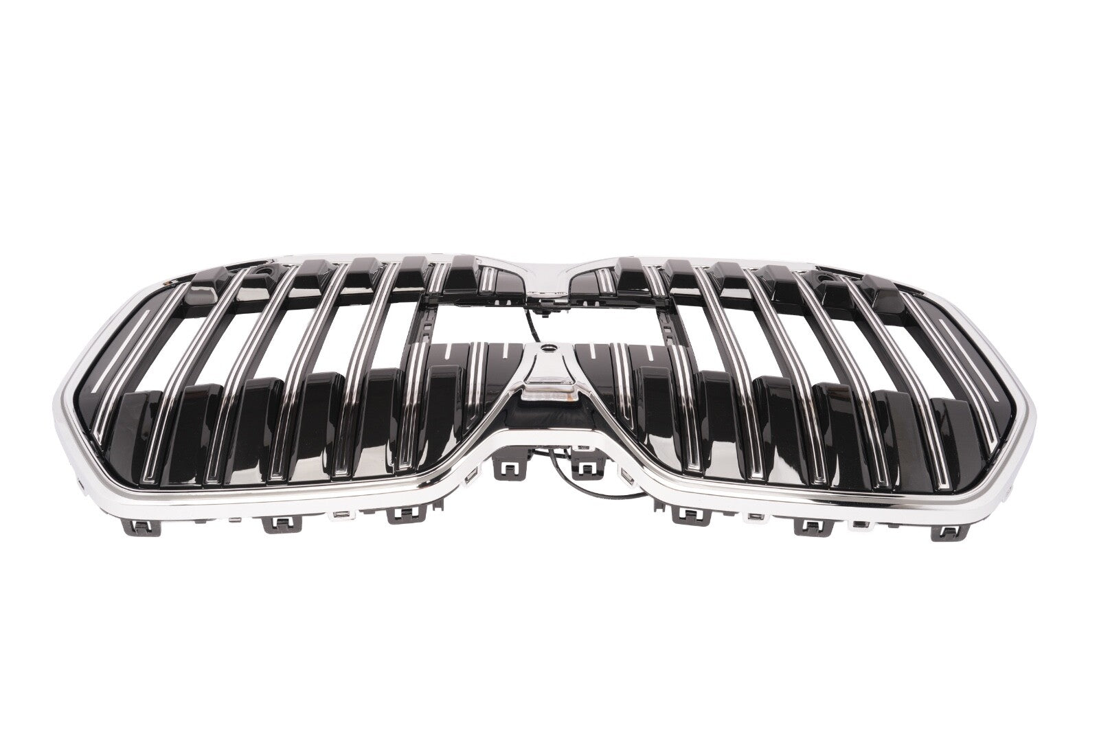 For 2024 BMW 7 Series G70 Glossy Chrome LED Front Bumper Grill Grille Trim