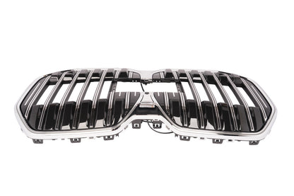 For 2024 BMW 7 Series G70 Glossy Chrome LED Front Bumper Grill Grille Trim