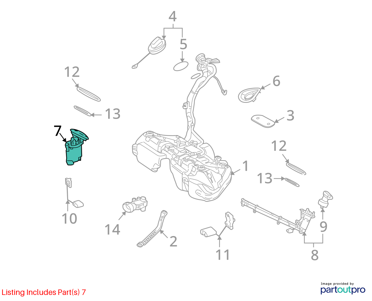 08-11 Mercedes W204 C300 Right Side Fuel Pump Level Sensor 2044700894 OEM