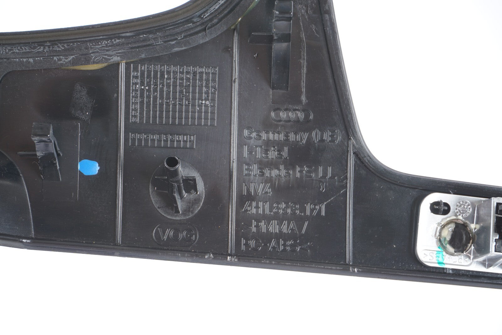 12-17 AUDI A8L A8 INSTRUMENT CLUSTER DASH TRIM 4H0858345  OEM