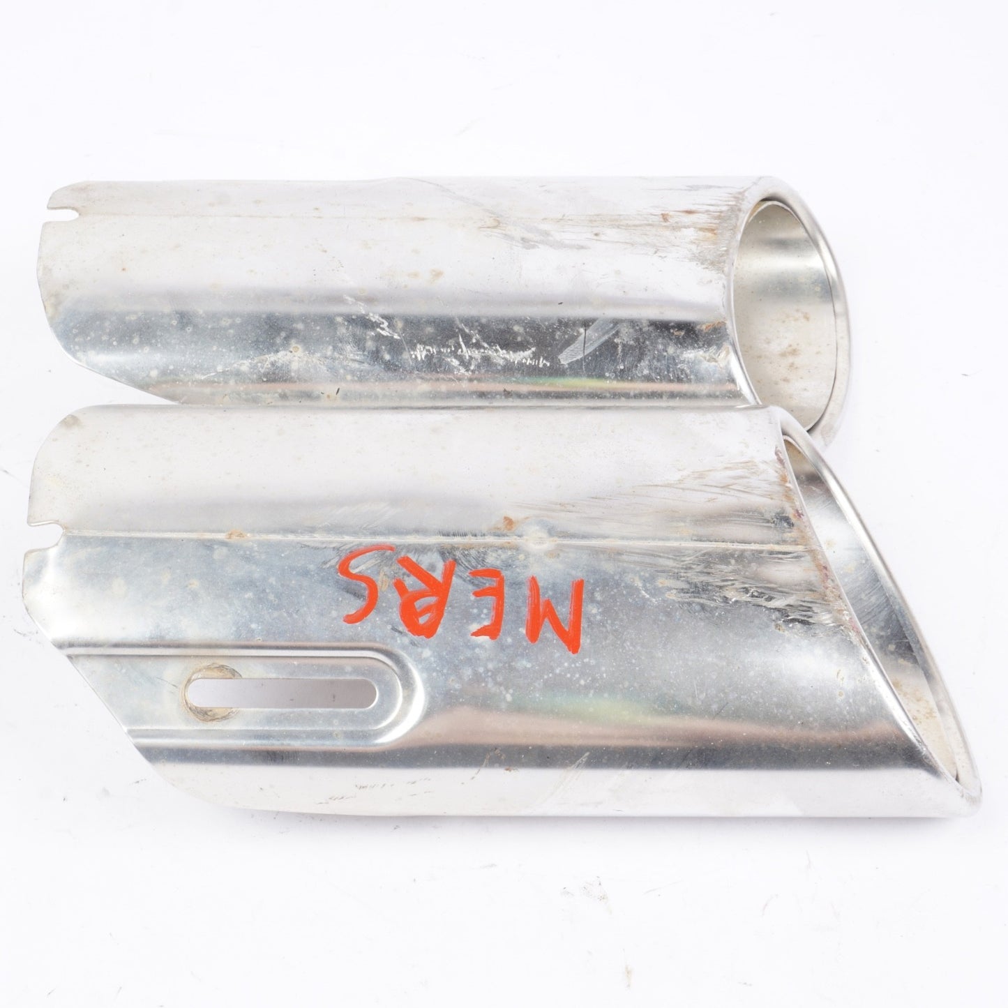 08-16 Mercedes W204 C350 E350 Rear Bumper Exhaust Muffler Tips Set of 2 OEM