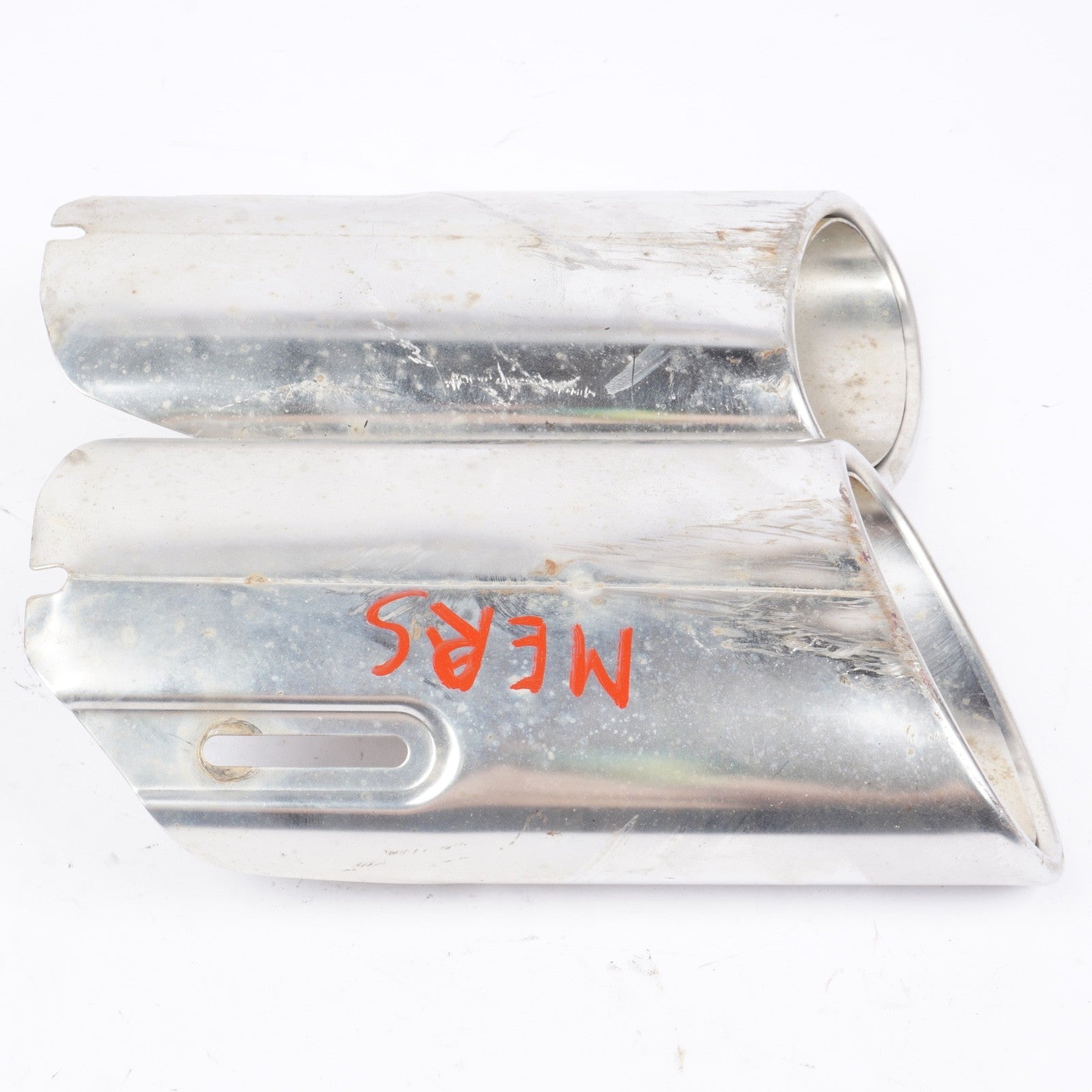 08-16 Mercedes W204 C350 E350 Rear Bumper Exhaust Muffler Tips Set of 2 OEM